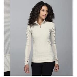 Lululemon Run For Gold‎ 1/2 Zip Long Sleeve Athletic Shirt Ghost Size 8